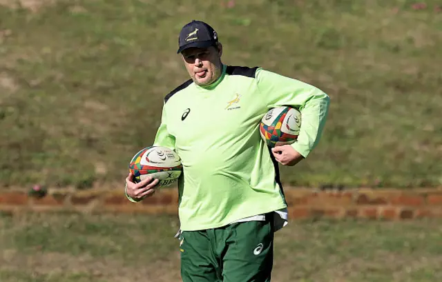 Rassie Erasmus in Springboks training