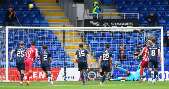 Ali McCann misses a penalty for St Johnstone