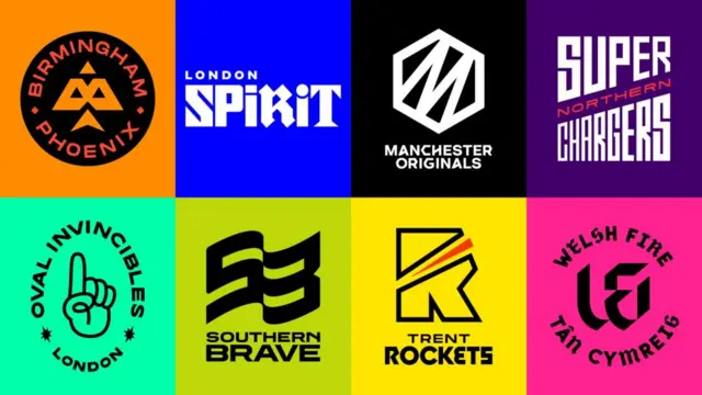 The Hundred team logos