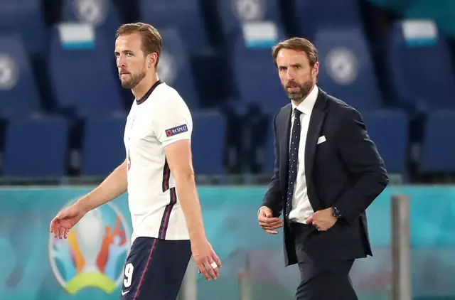 England manager Gareth Southgate and striker Harry Kane