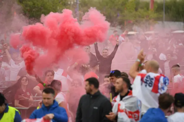 England fans celebrate the equaliser