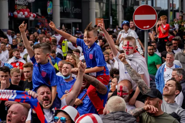 England fans arrive at Wembley Stadium