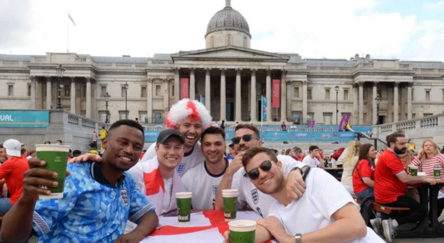 England fans at Trafalgar Square