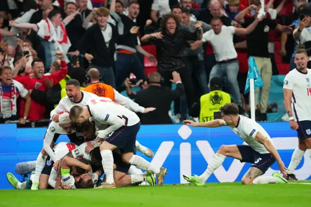 England celebrate Harry Kane's goal