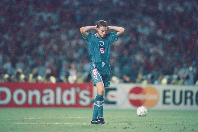 Gareth Southgate after he missed the penalty at Euro 96