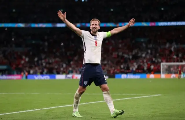 Harry Kane celebrates England's victory