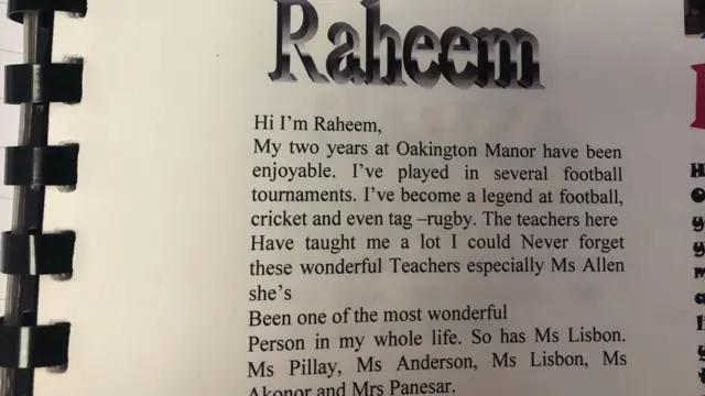 Raheem Sterling's year book