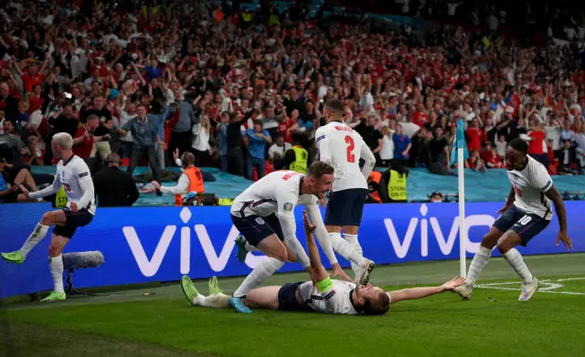 England players celebrating