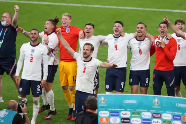 England players after full time