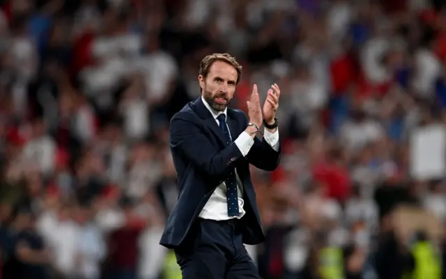 Gareth Southgate applauding fans