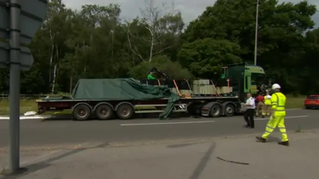 Lorry at roundabout