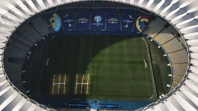 Aerial view of the Maracana stadium in Rio, Brazil