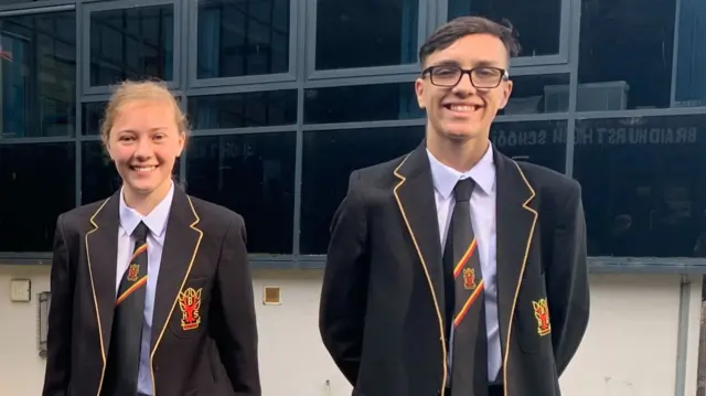 Jack and Katie from Braidhurst High School in Motherwell