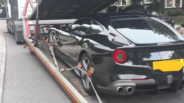 Ferrari on a lorry