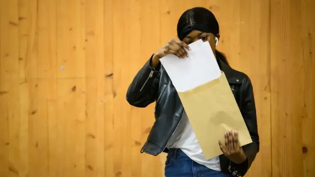 Student opening results envelope