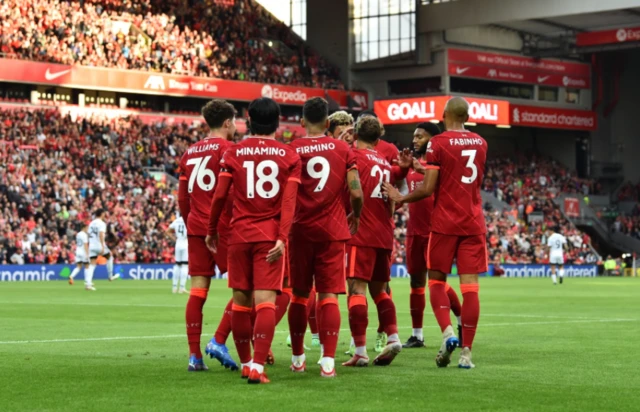 Liverpool celebrate victory at Anfield