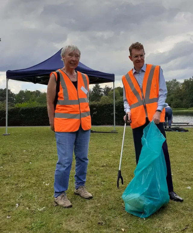 Andy Street, the Mayor of the West Midlands and Valerie Edkins, treasurer of Friends of Perry Park