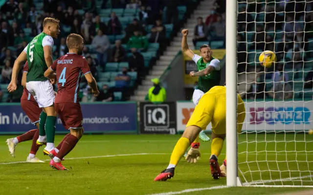 Martin Boyle scores for Hibs at Easter Road