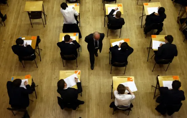 A general view of pupils sitting an exam