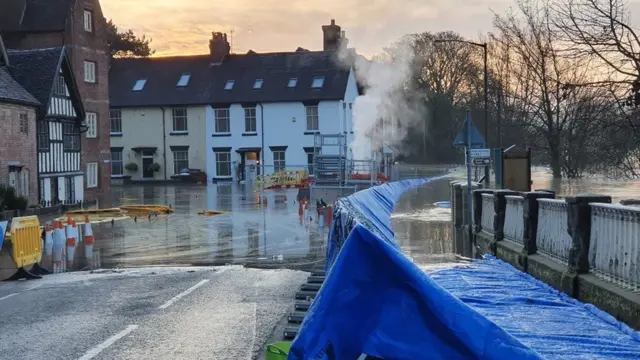 Flood barriers in Bewdley