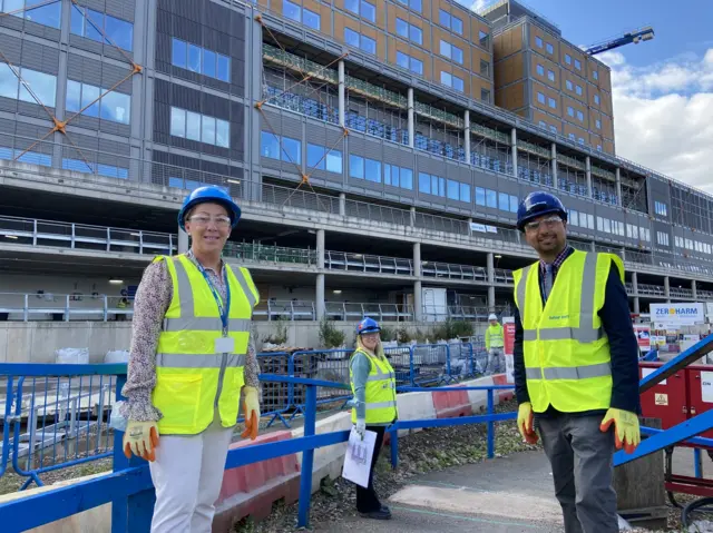 left to right, Rachel Barlow, Director of System Transformation, and Emma Loosley, Senior Commissioning Manager – both of Sandwell and West Birmingham Hospitals NHS Trust – and Councillor Rajbir Singh, the Leader of Sandwell Council.