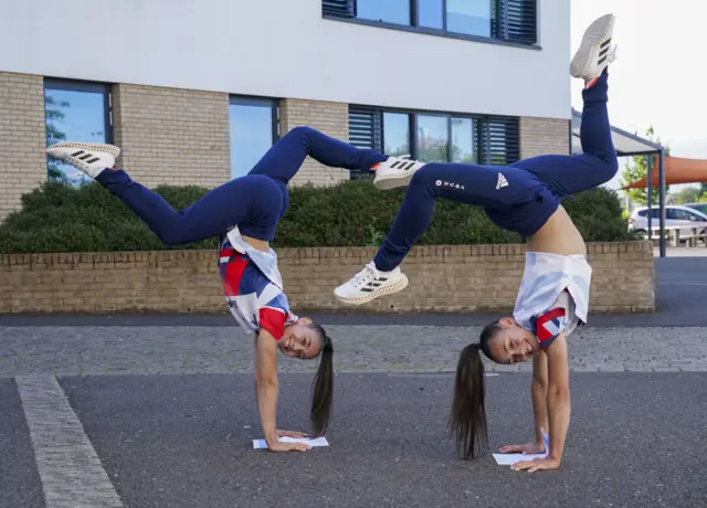 Jessica (left) and Jennifer Gadirova celebrate their GCSE results