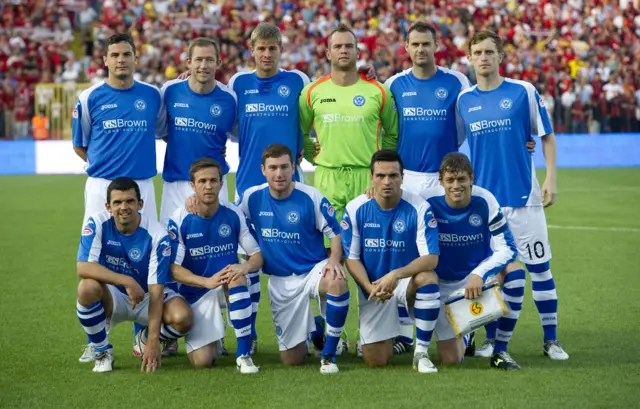 St Johnstone line up against Eskisehirspor in 2012