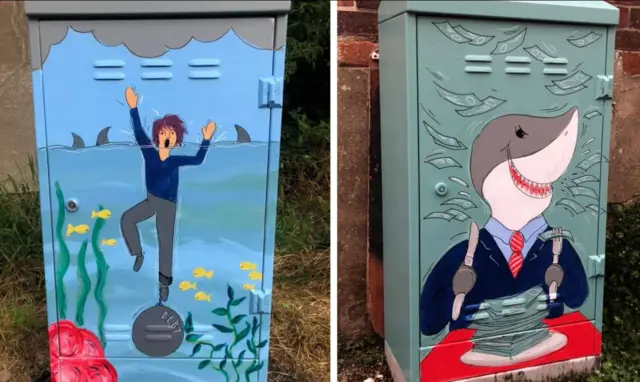 Painted telephone exchange boxes