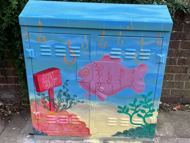 Painted telephone exchange box