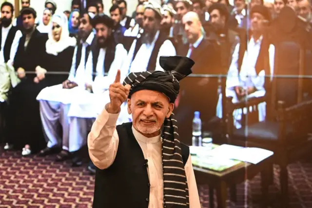 Ghani hosts an event at the presidential palace in Kabul earlier this month