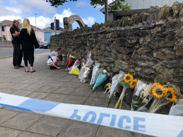 Flowers laid in Tribute