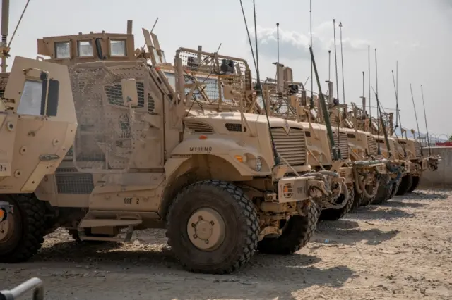 US Army soldiers from the 10th Mountain Division pictured as they prepared to leave Afghanistan last year