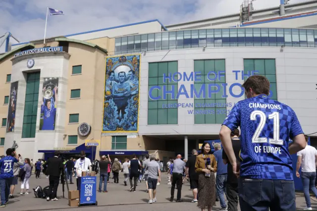 Chelsea fans outside Stamford Bridge