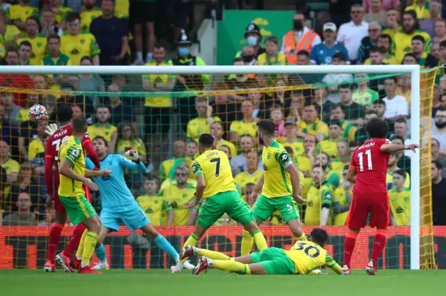 Mohamed Salah scores against Norwich