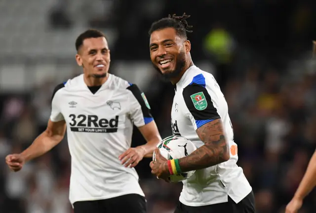 Ravel Morrison celebrates with goalscorer Colin Kazim-Richards