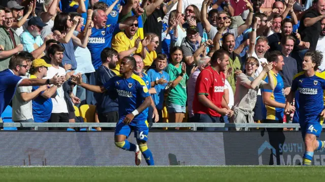 AFC Wimbledon celebrate