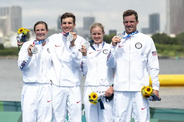 USA Olympic silver medallists mixed triathlon relay