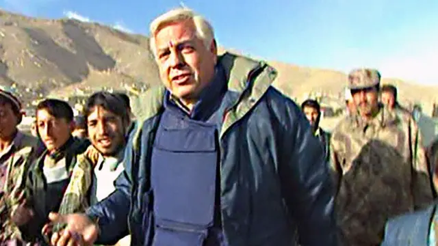 John Simpson pictured in Afghanistan in 2001