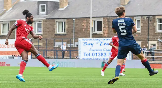 Jay Emmanuel-Thomas gives Aberdeen the lead with his first goal for the club