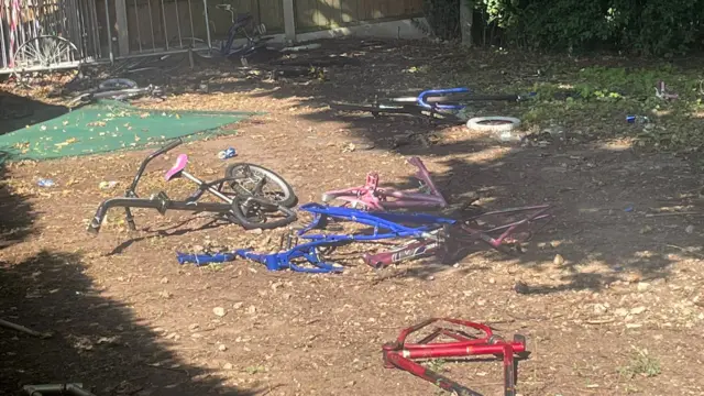 Vandalised bicycles