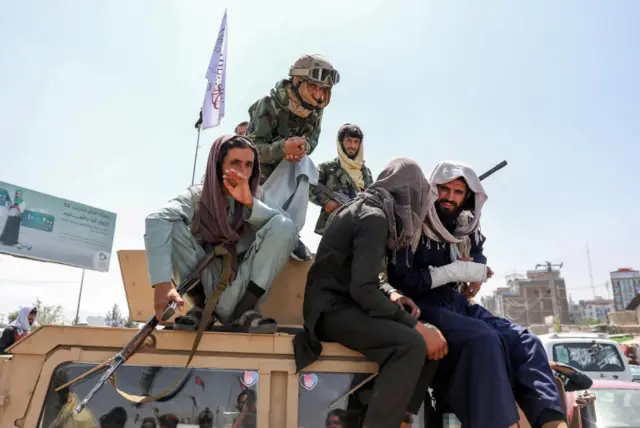 Taliban fighters in Kabul