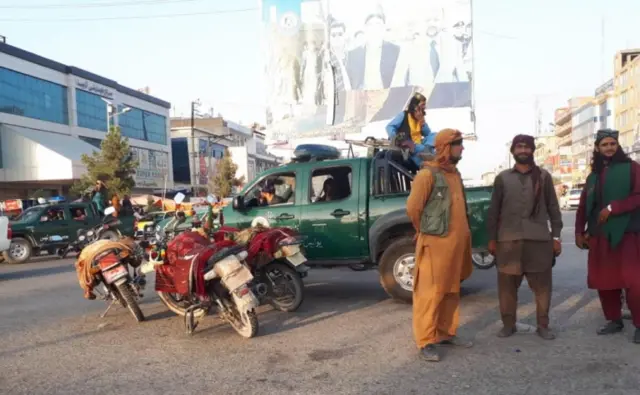 Taliban patrol in Mazar-e-Sharif, Afghanistan, 15 August 2021