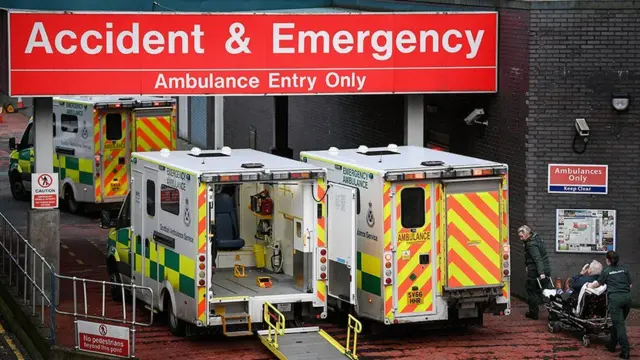 Ambulances outside an emergency department