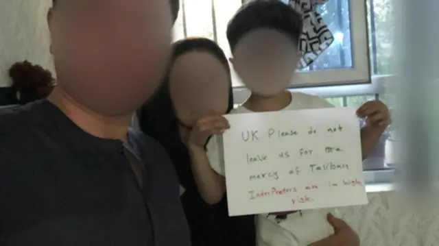 Ahmed - not his real name - with his wife and six-year-old son