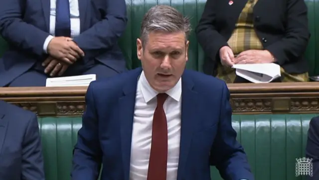 Labour leader Sir Keir Starmer speaking to Parliament