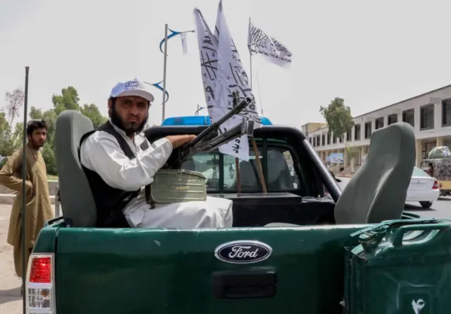 Taliban militants patrol in Kabul