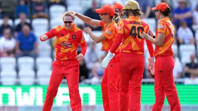 Birmingham Phoenix celebrating a wicket in a previous game