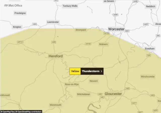 Yellow weather warning