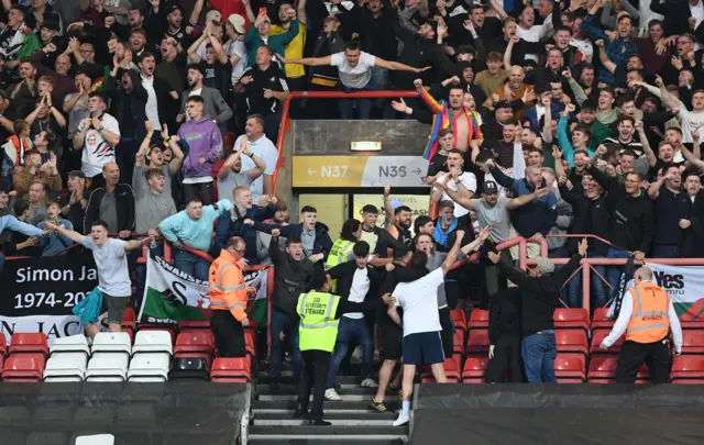 Swansea fans celebrate