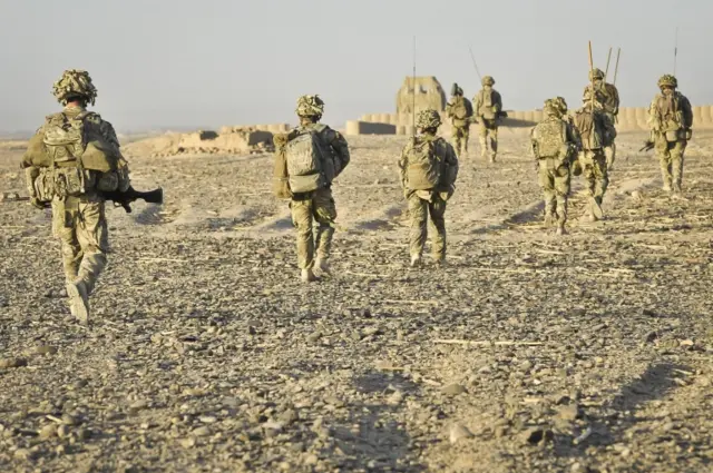 British troops patrol Helmand province in 2013